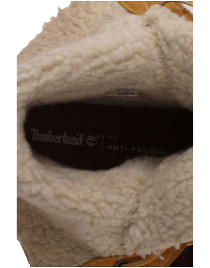 Timberland Womens Leather Shearling Style Boots UK Size 5.5 Brown Leather
