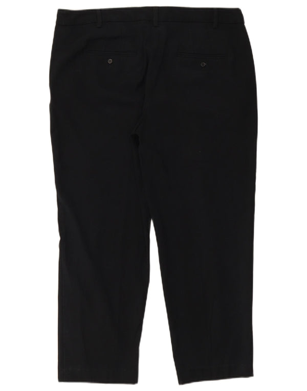 Marks & Spencer Womens Straight Chino Trousers UK 14 Large W36 L26 Black