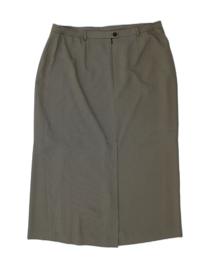 VINTAGE Womens Pencil Skirt UK 22 3XL W38 Grey Polyester Vintage Vintage and Second-Hand Vintage from Messina Hembry 