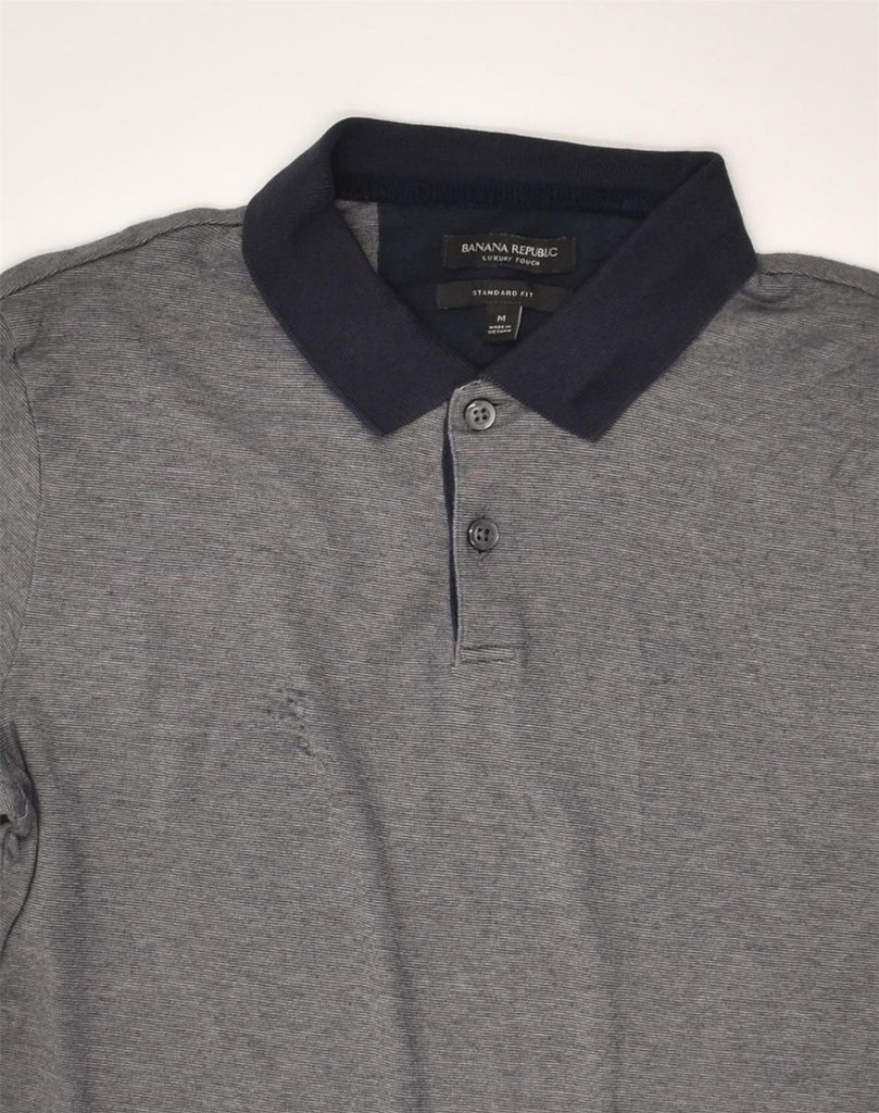 BANANA REPUBLIC Mens Standard Fit Polo Shirt Medium Grey Cotton | Vintage Banana Republic | Thrift | Second-Hand Banana Republic | Used Clothing | Messina Hembry 