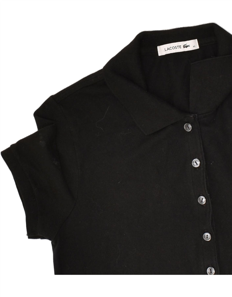 LACOSTE Womens Polo Shirt Size 40 Medium Black Cotton | Vintage Lacoste | Thrift | Second-Hand Lacoste | Used Clothing | Messina Hembry 