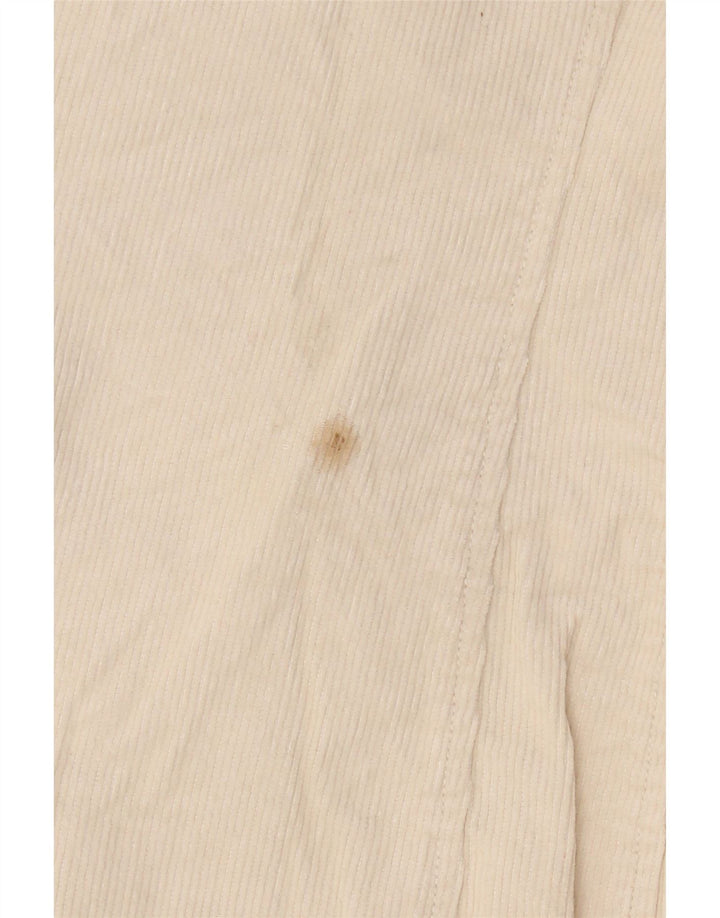 Zara Womens 3 Button Corduroy Blazer Jacket UK 8 Small Beige Cotton