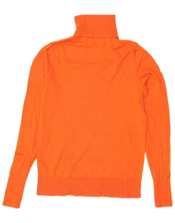 Massimo Dutti Womens Roll Neck Jumper Sweater UK 10 Small Orange Wool