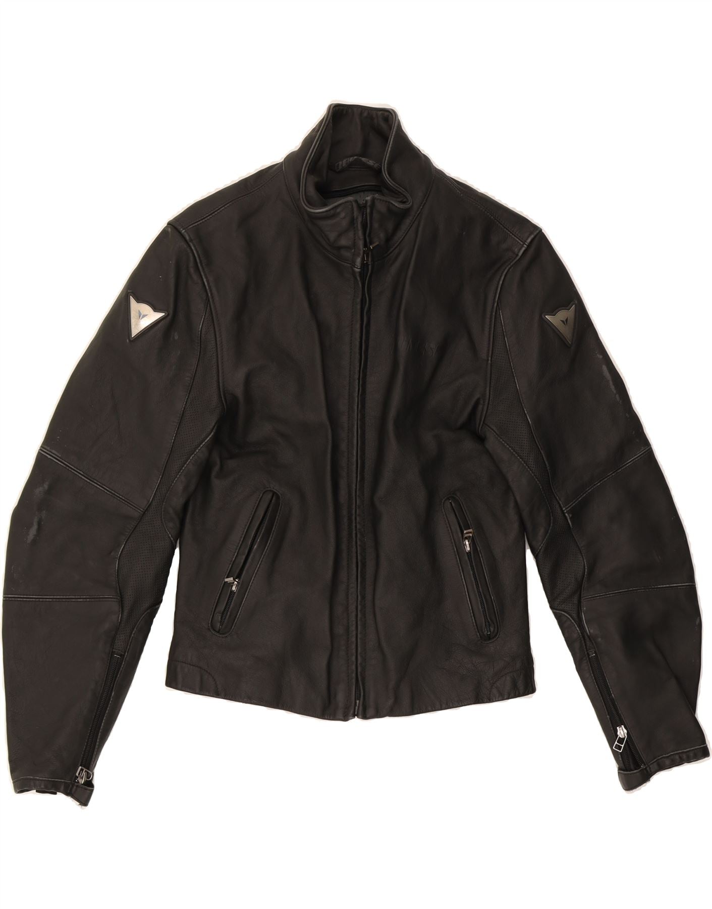 Chaqueta de cuero DAINESE Moto Racer para mujer IT 44 Medium Black Leather