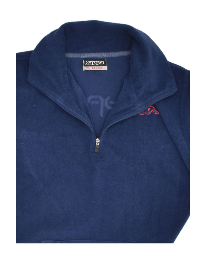 KAPPA Boys Zip Neck Fleece Jumper 9-10 Years Large Navy Blue Polyester | Vintage Kappa | Thrift | Second-Hand Kappa | Used Clothing | Messina Hembry 