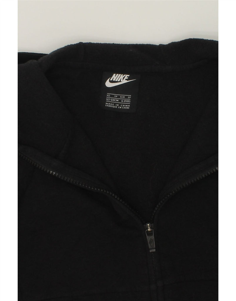 NIKE Girls Zip Hoodie Sweater 6-7 Years XS Black Cotton | Vintage Nike | Thrift | Second-Hand Nike | Used Clothing | Messina Hembry 