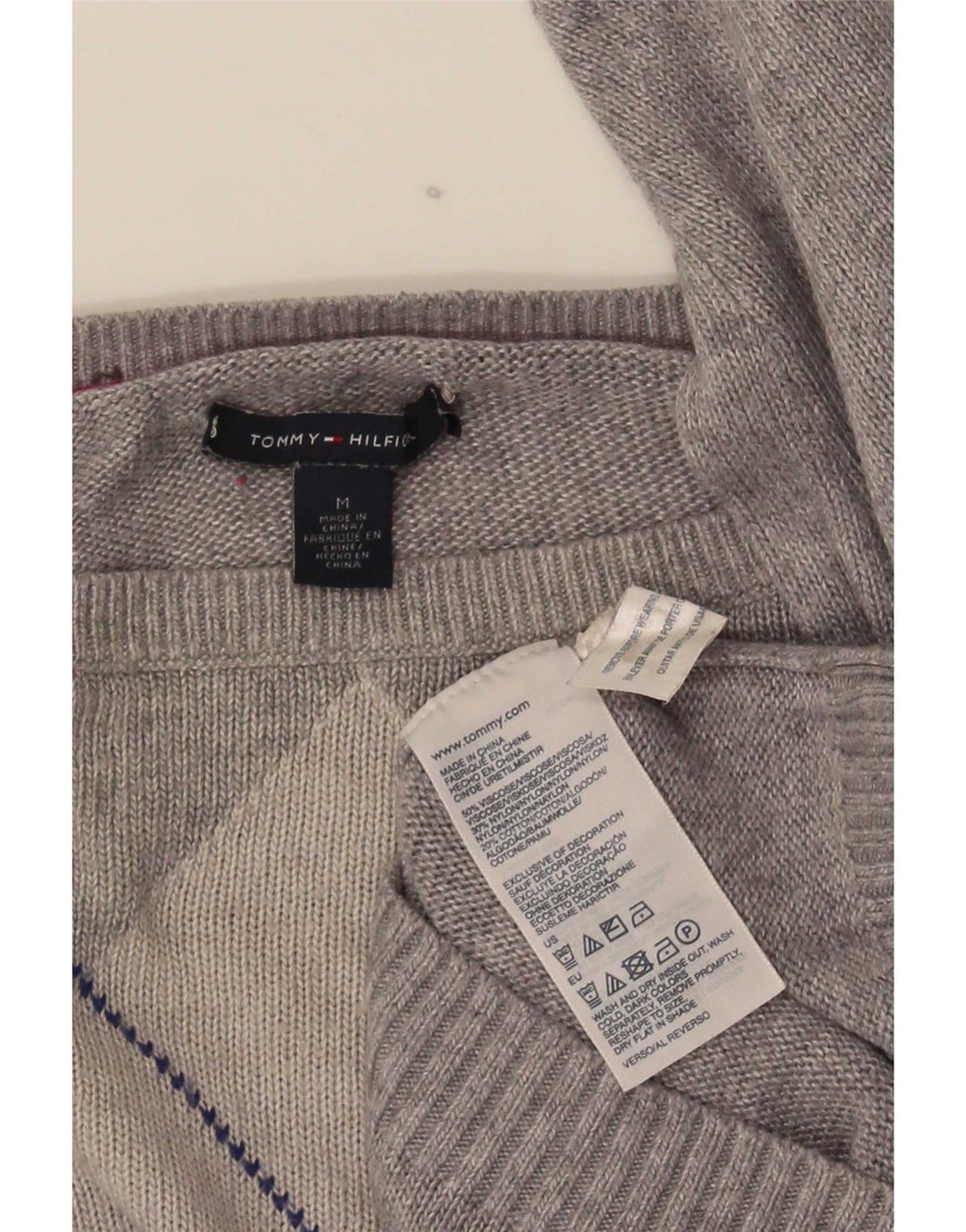 Tommy Hilfiger Womens Boat Neck Jumper Sweater UK 14 Medium Grey