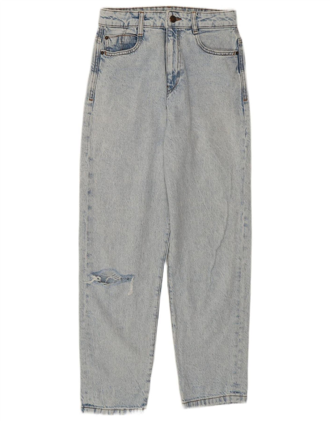 Zara Womens Distressed High Waist Jeans EU 36 XS W26 L27 Blue Cotton