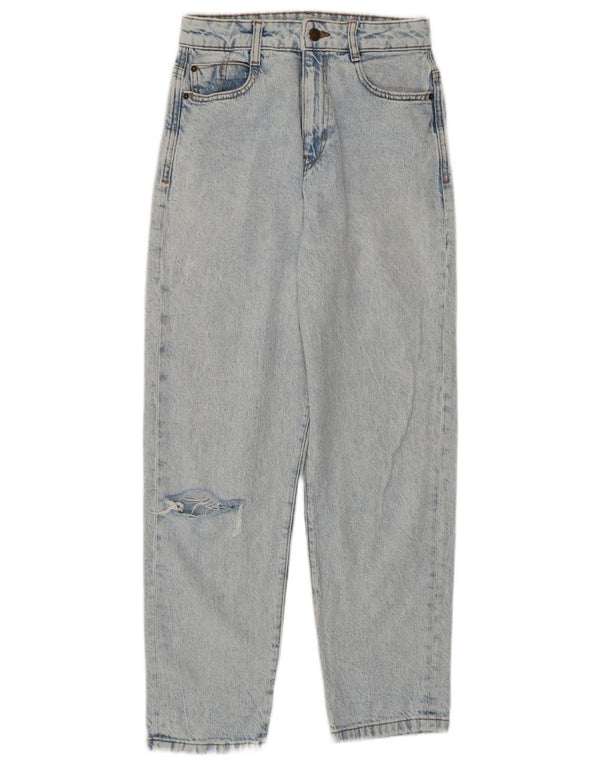Zara Womens Distressed High Waist Jeans EU 36 XS W26 L27 Blue Cotton