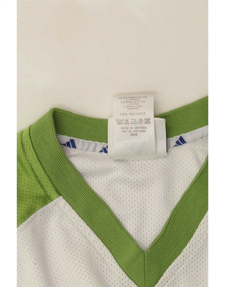 Adidas Mens Graphic T-Shirt Top UK 38/40 Medium White Colourblock Polyester