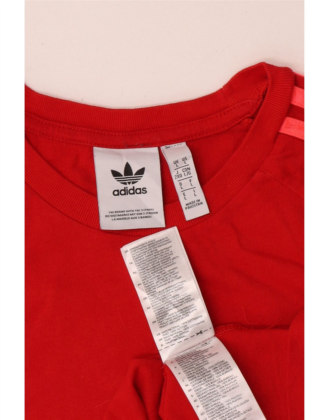 Adidas Mens T-Shirt Top Large Red Cotton