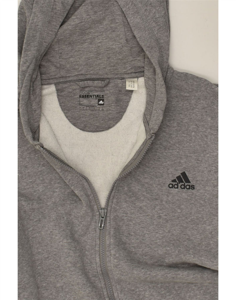 ADIDAS Mens Zip Hoodie Sweater Large Grey Cotton | Vintage Adidas | Thrift | Second-Hand Adidas | Used Clothing | Messina Hembry 