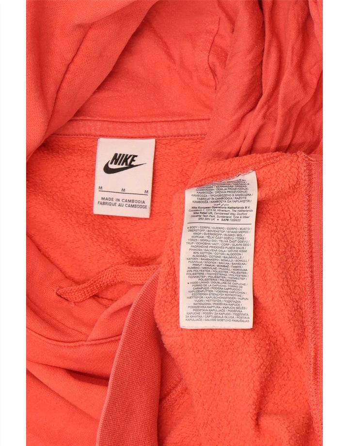 Nike Mens Regular Fit Hoodie Jumper Medium Orange Cotton