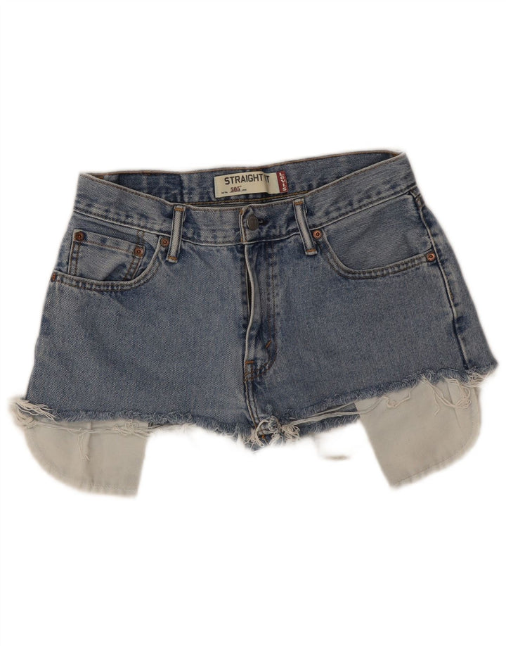 Levi's Womens 505 Distressed Denim Shorts W29 Medium Blue Cotton