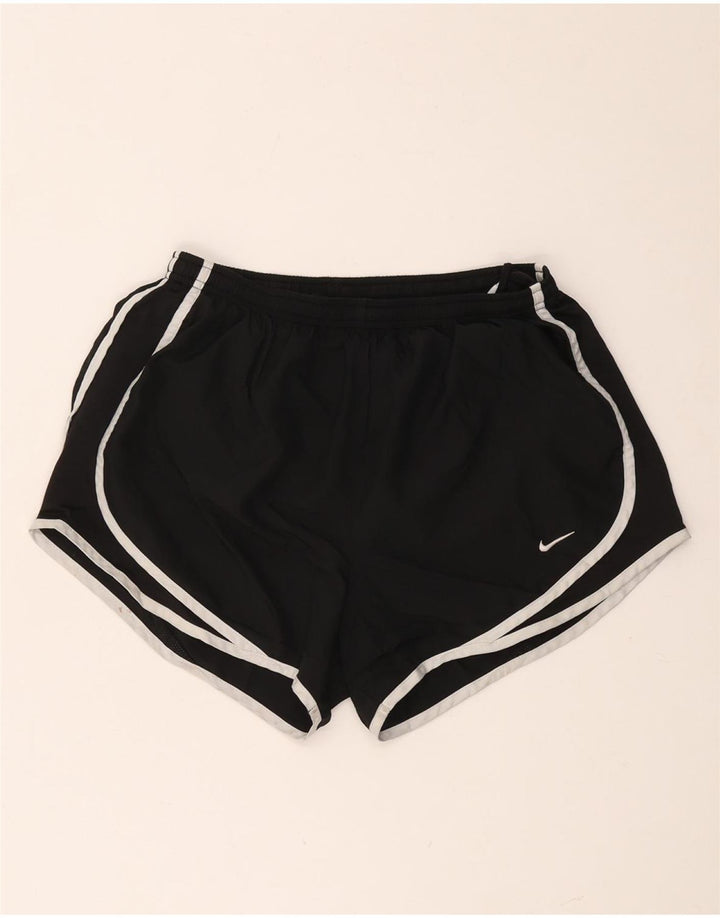 NIKE Womens Dri Fit Sport Shorts UK 14 Medium Black Polyester