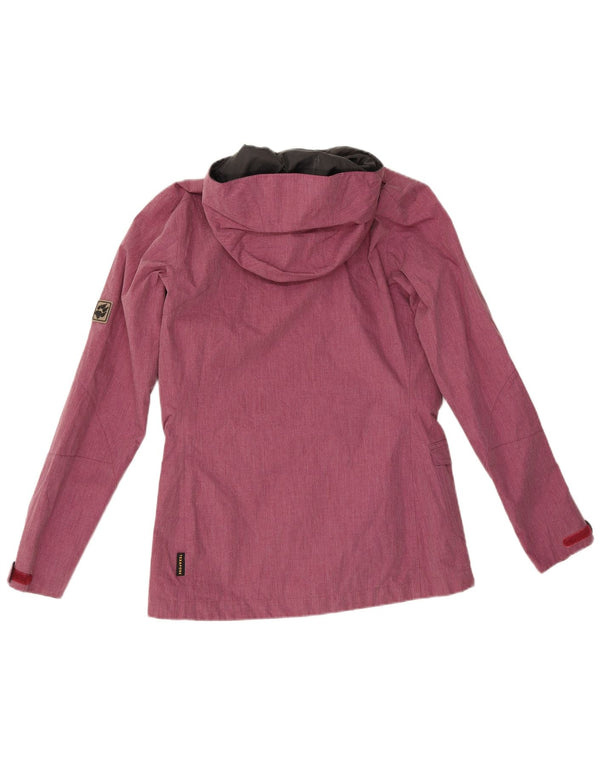 Jack Wolfskin Womens Hooded Windbreaker Jacket UK 10 Small  Pink Polyester