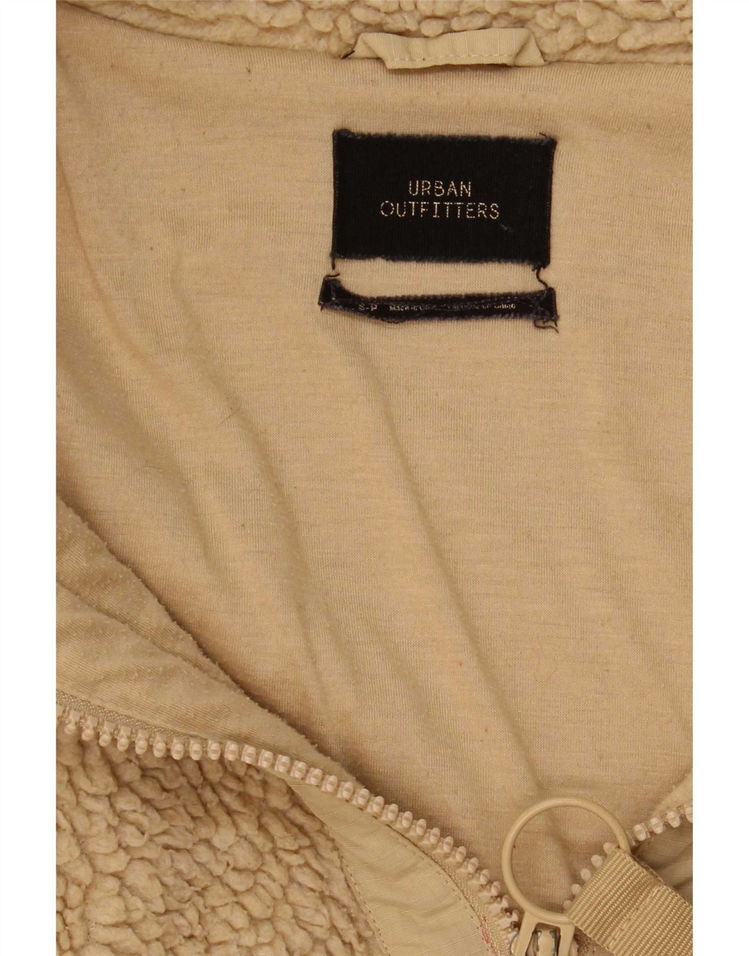 Urban Outfitters Mens Fleece Jacket UK 36 Small Beige Polyester