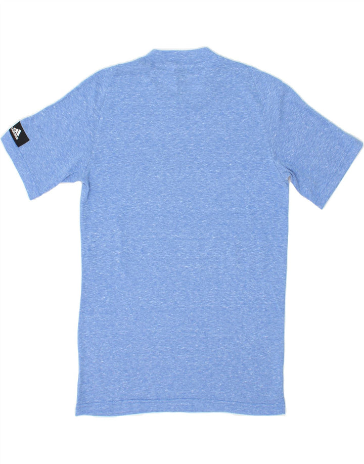 ADIDAS Womens Graphic T-Shirt Top UK 12 Medium Blue Flecked Vintage Adidas and Second-Hand Adidas from Messina Hembry 