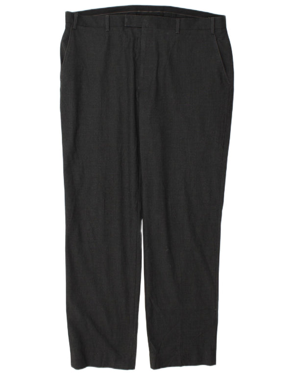 Marks & Spencer Mens Regular Chino Trousers W40 L33 Grey Polyester