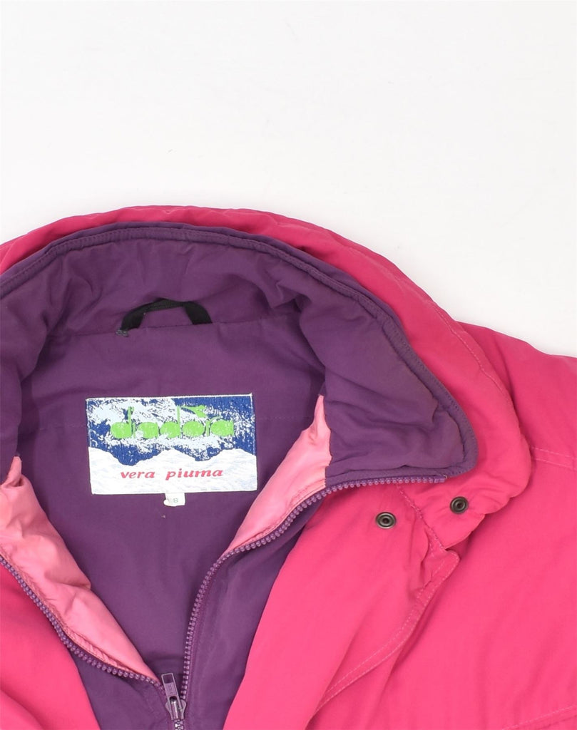 DIADORA Womens Oversized Windbreaker Jacket UK 10 Small Pink Nylon | Vintage Diadora | Thrift | Second-Hand Diadora | Used Clothing | Messina Hembry 