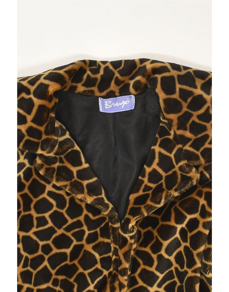 VINTAGE Womens Overcoat UK 16 Large Brown Animal Print Polyester | Vintage Vintage | Thrift | Second-Hand Vintage | Used Clothing | Messina Hembry 