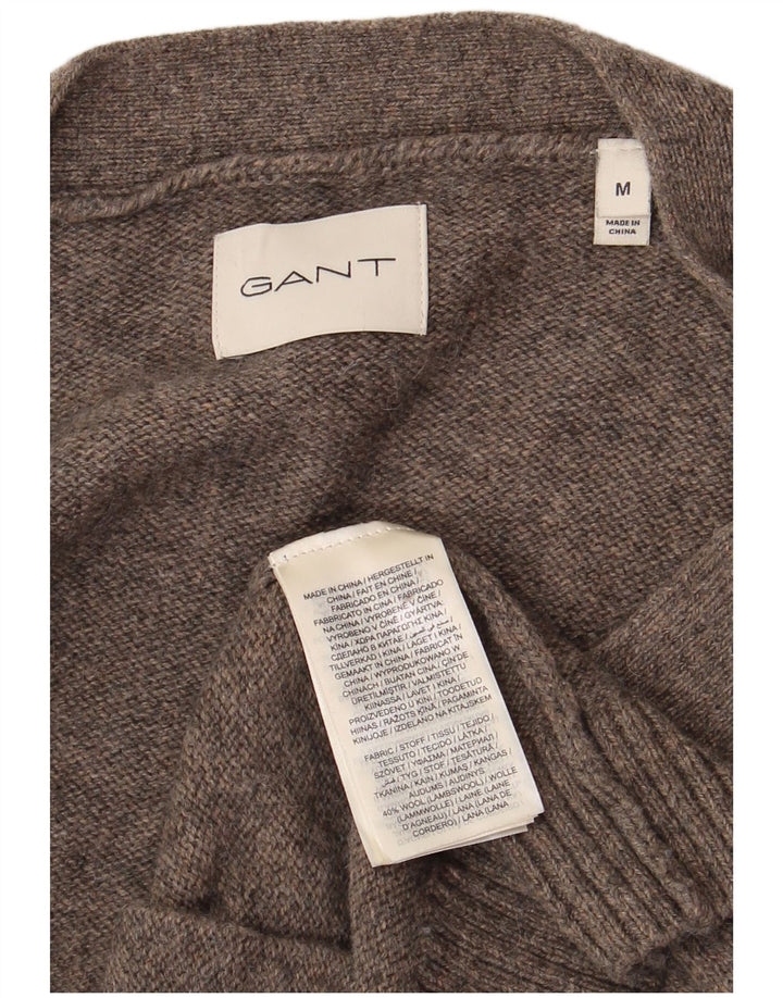 Gant Mens Cardigan Sweater Medium Grey Lambswool