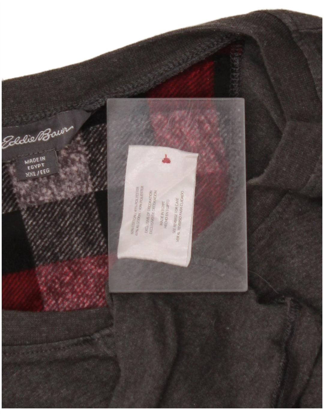 EDDIE BAUER Mens Top Long Sleeve 2XL Grey Cotton