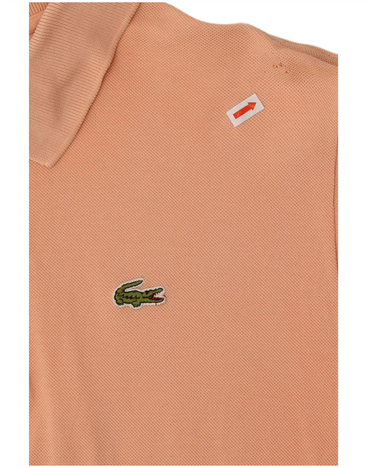 LACOSTE Mens Polo Shirt Size 5 Large Orange Cotton
