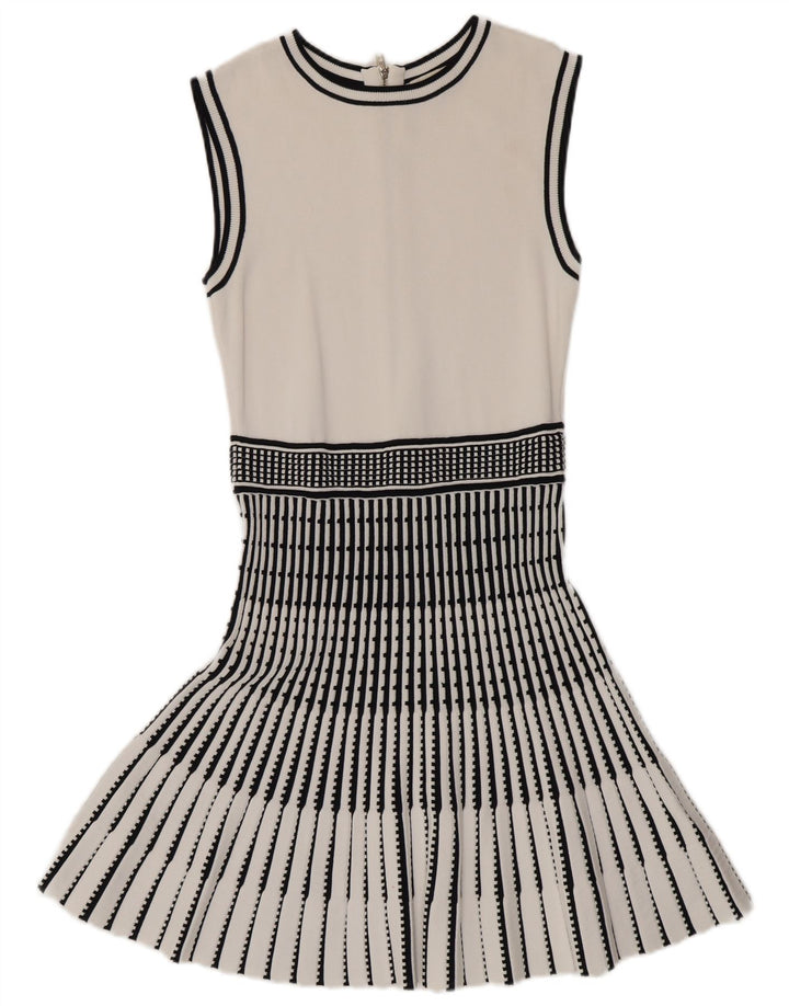 Ted Baker Womens Sleeveless Mermaid Dress Size 2 Small White Striped