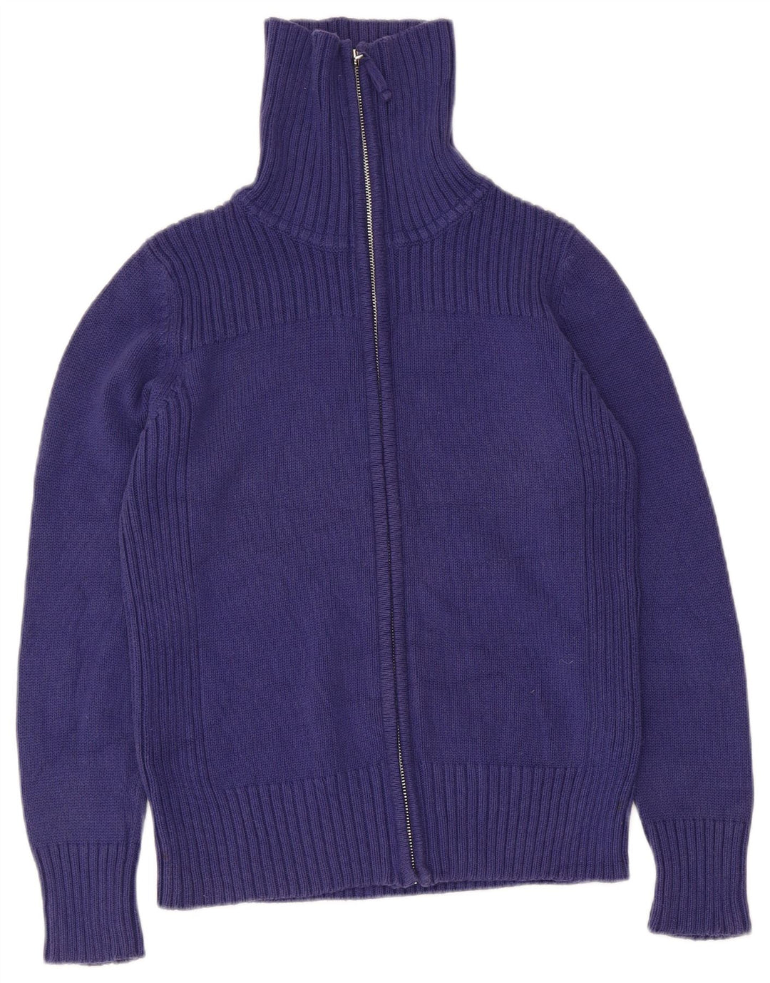 Marks & Spencer Womens Cardigan Sweater UK 14 Medium Blue Cotton