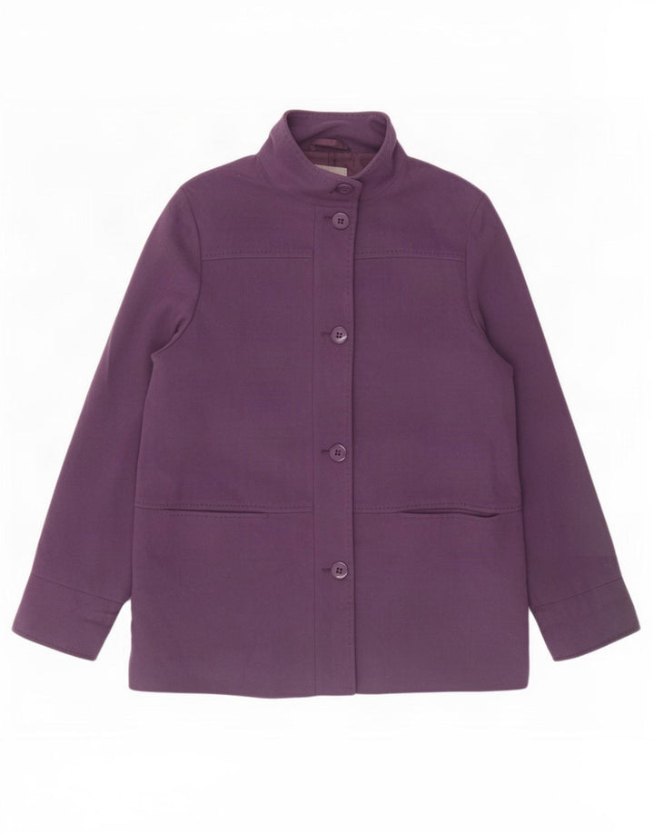 Marks & Spencer Womens Overcoat UK 16 Large Purple New Wool