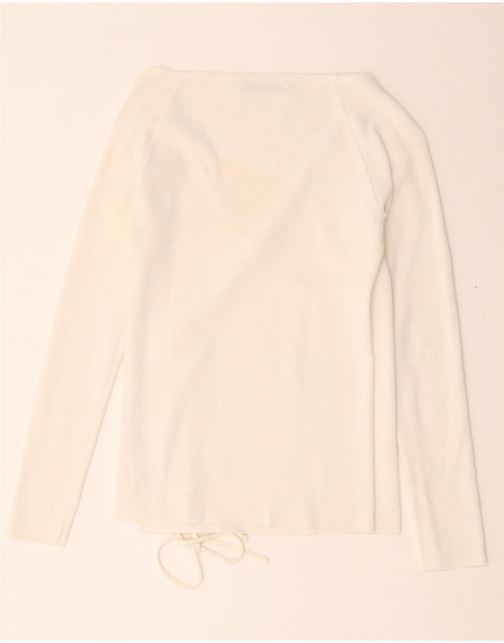 Zara Womens Long Sleeve Wrap Blouse Top UK 8 Small White Viscose