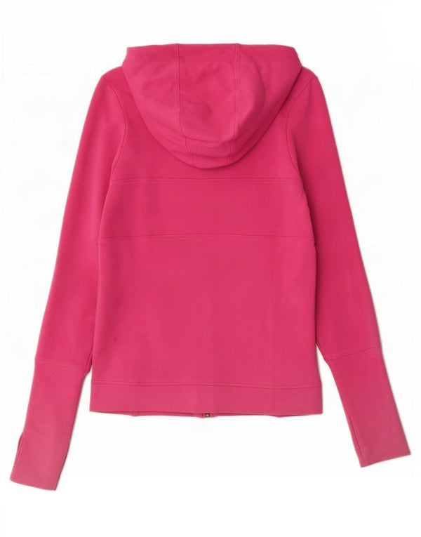 Nike Womens Dri Fit Zip Hoodie Sweater UK 8/10 Small Pink Cotton