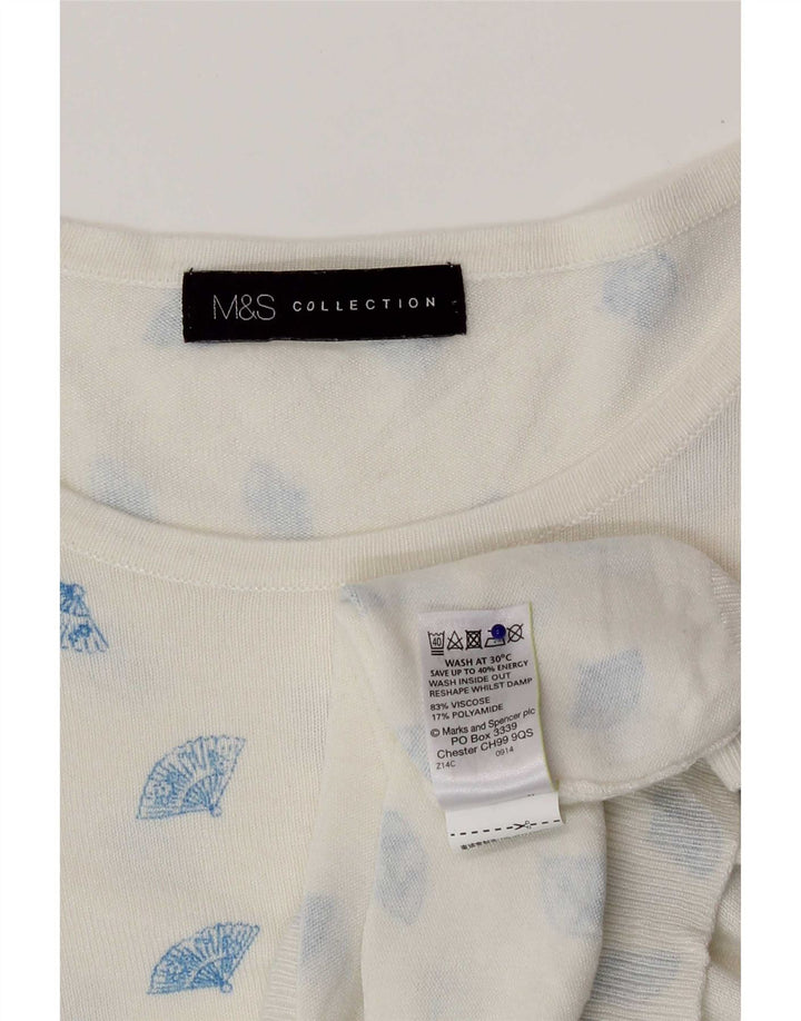 Marks & Spencer Womens Abstract Pattern Boat Neck Jumper Sweater UK 18 XL B