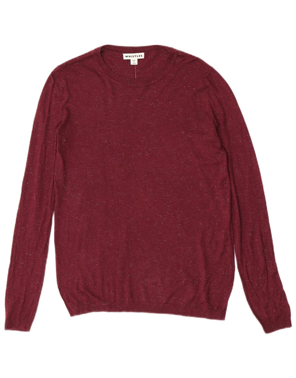 Whistles Womens Boat Neck Jumper Sweater UK 8 Small Burgundy Flecked
