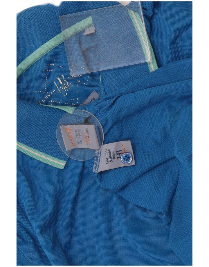 Harmont & Blaine Mens Polo Shirt Large Blue Cotton