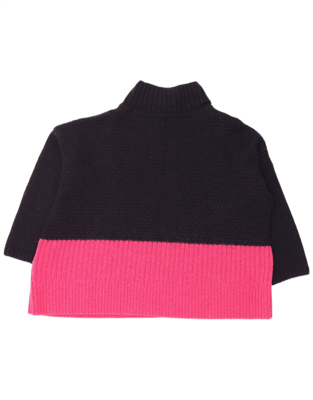 BARBOUR Womens Turtle Neck Jumper Sweater UK 18 XL Navy Blue Colourblock