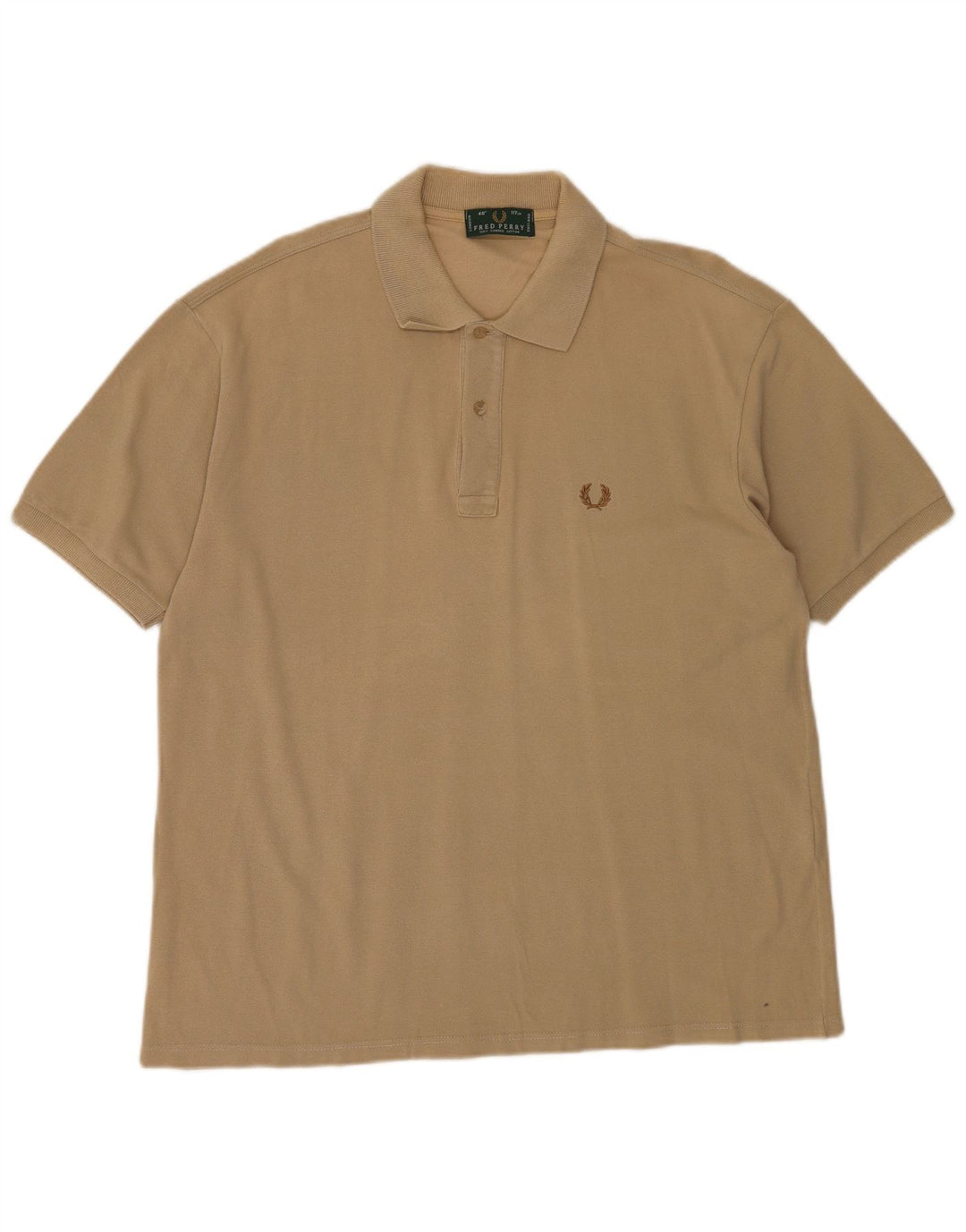 Fred Perry Mens Polo Shirt Large Beige Cotton