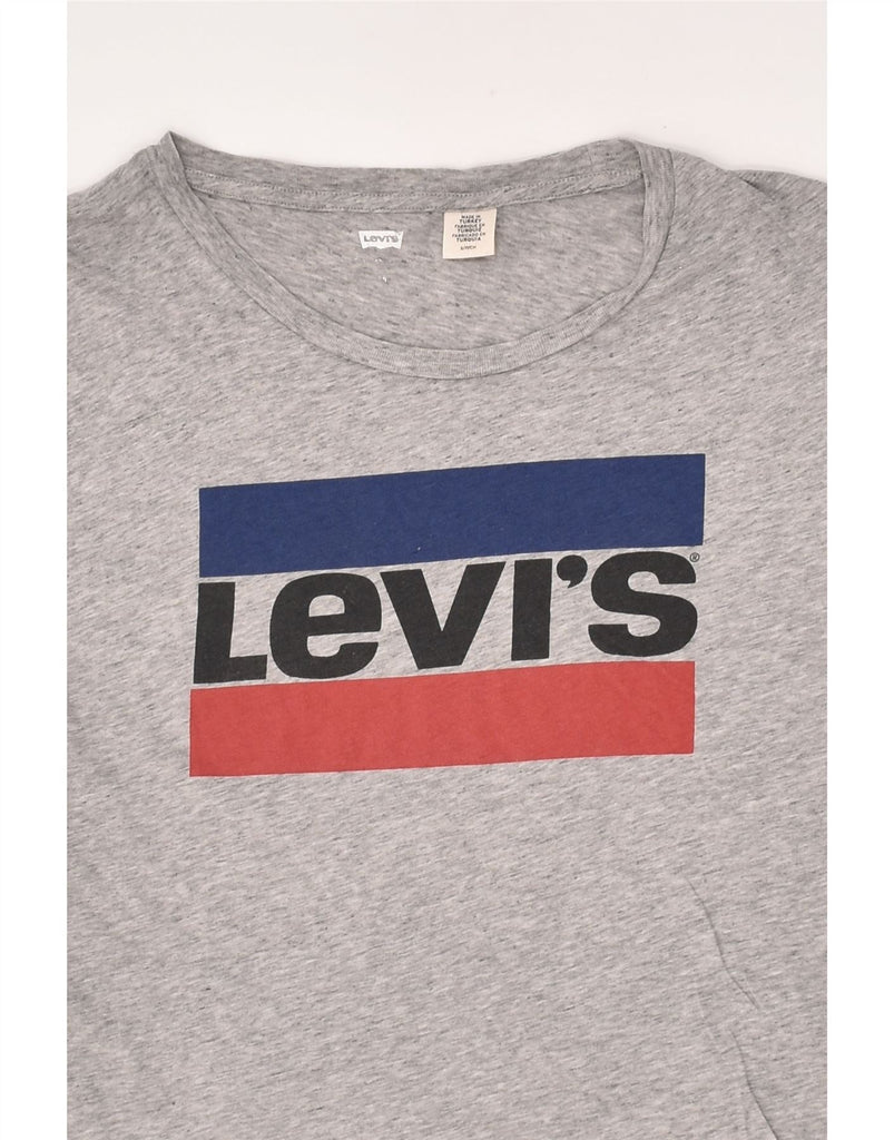 LEVI'S Womens Graphic T-Shirt Top UK 12 Medium Grey | Vintage Levi's | Thrift | Second-Hand Levi's | Used Clothing | Messina Hembry 