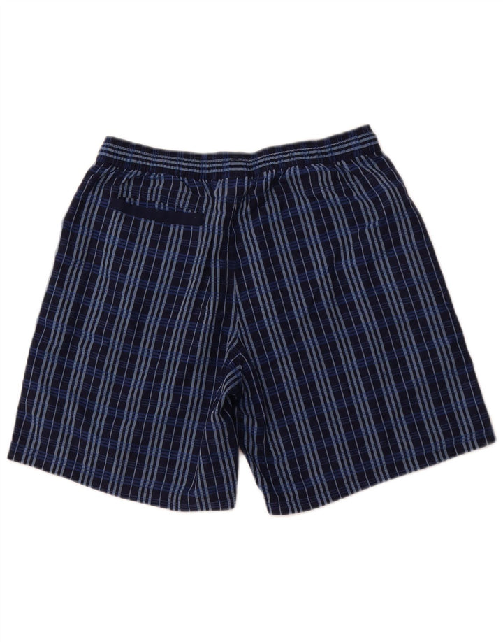 Adidas Mens Swimming Shorts Medium Navy Blue Check Polyester