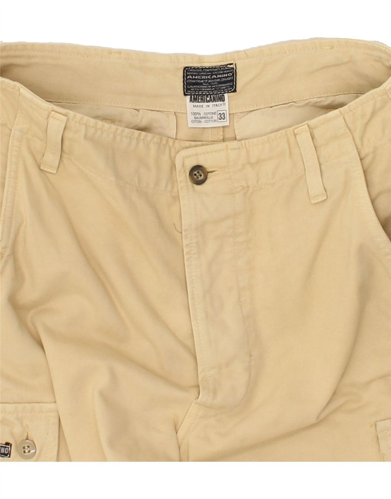 AMERICANINO Womens Tapered Cargo Trousers W30 L31  Beige Cotton | Vintage Americanino | Thrift | Second-Hand Americanino | Used Clothing | Messina Hembry 