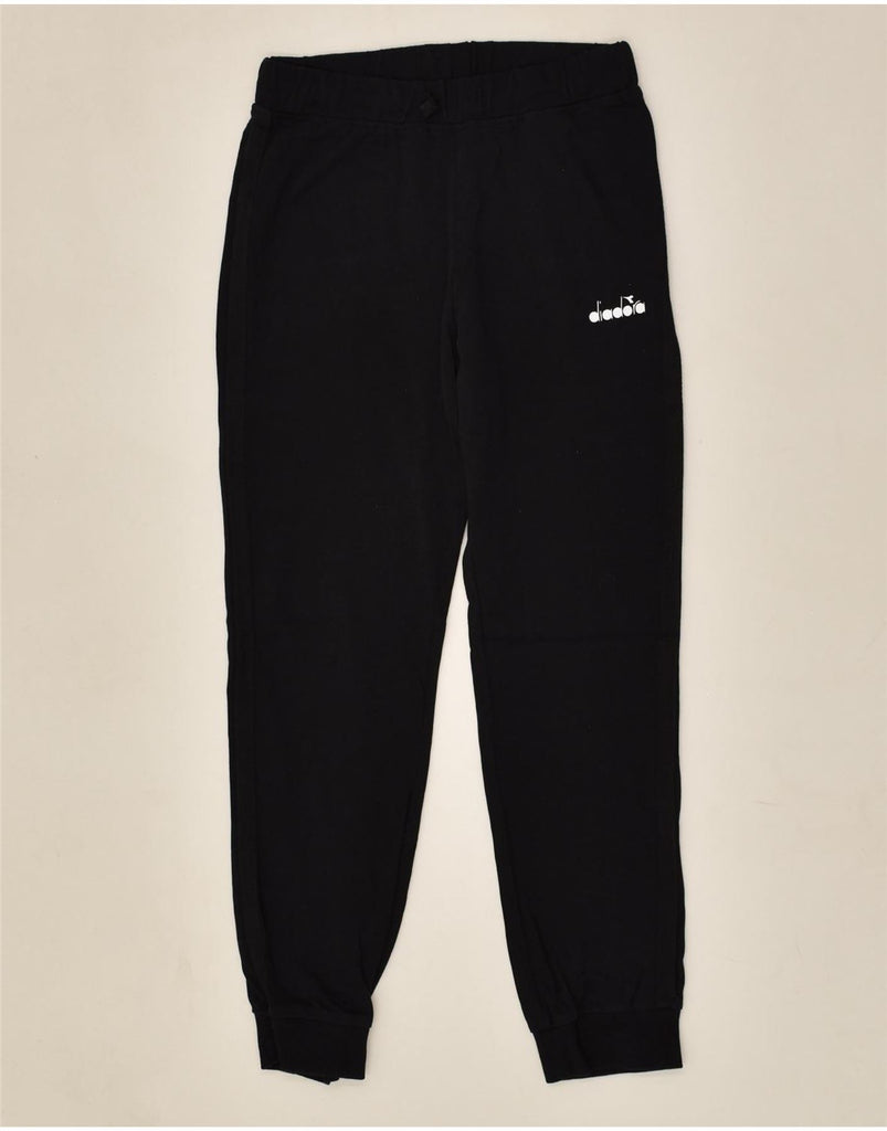 DIADORA Boys Tracksuit Trousers Joggers 12-13 Years Large Black Cotton | Vintage Diadora | Thrift | Second-Hand Diadora | Used Clothing | Messina Hembry 