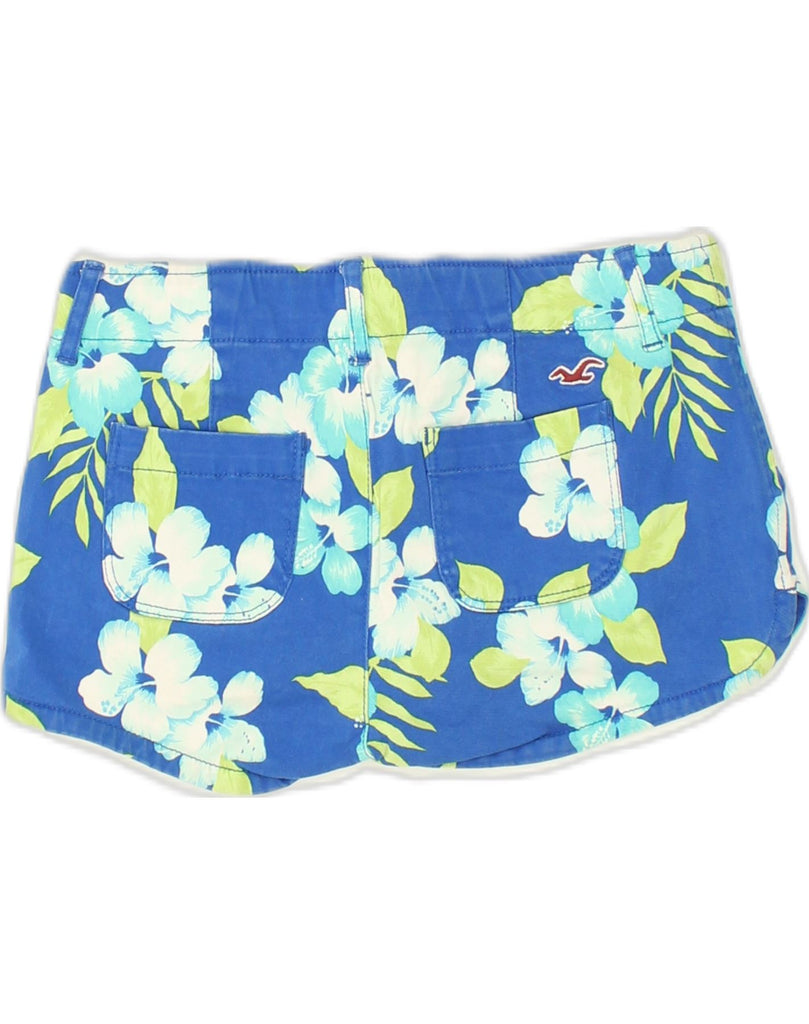 HOLLISTER Womens Low Waist Hot Pants W27 Small  Blue Floral Cotton | Vintage Hollister | Thrift | Second-Hand Hollister | Used Clothing | Messina Hembry 