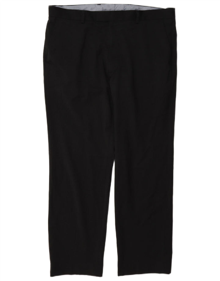 Marks & Spencer Mens Regular Fit Suit Trousers W36 L29 Navy Blue Wool