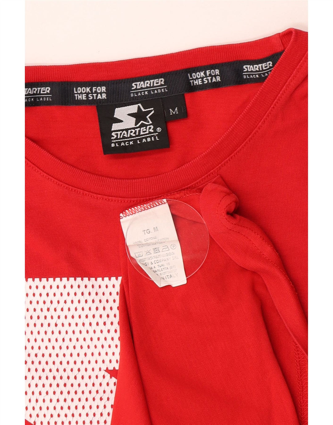 Starter Mens Graphic T-Shirt Top Medium Red Cotton