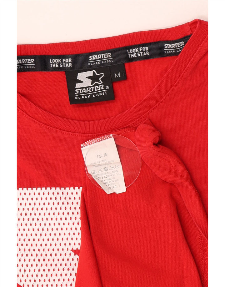 Starter Mens Graphic T-Shirt Top Medium Red Cotton