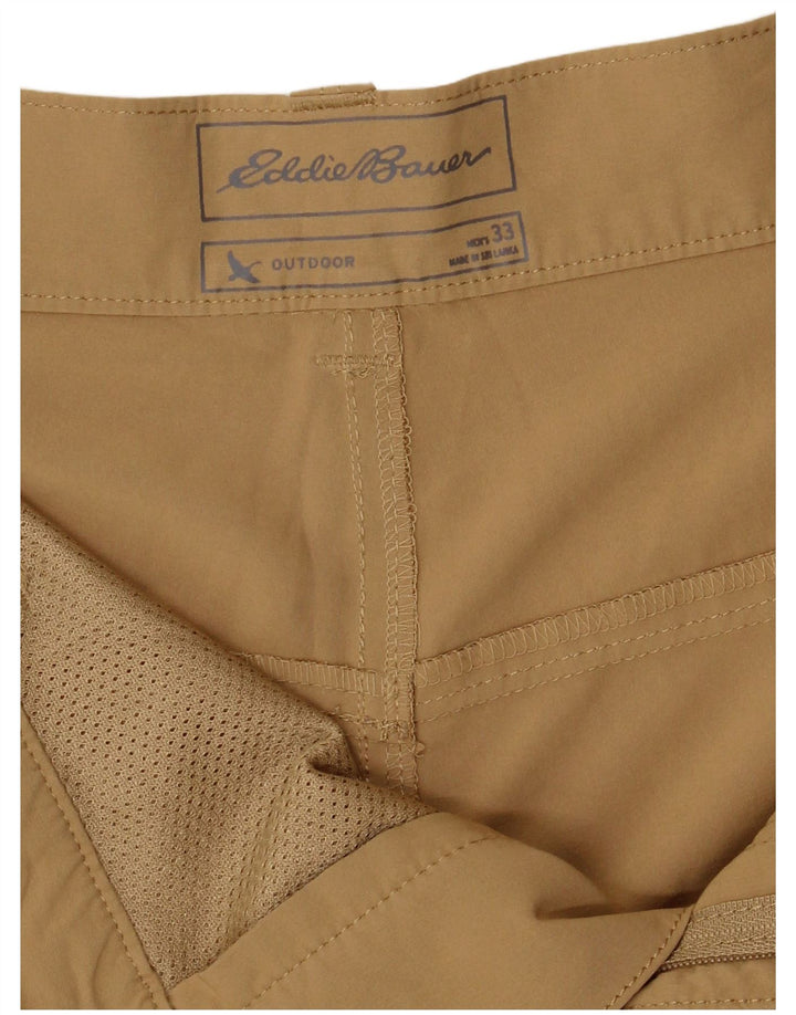 Eddie Bauer Mens Chino Shorts W33 Medium Beige Polyester