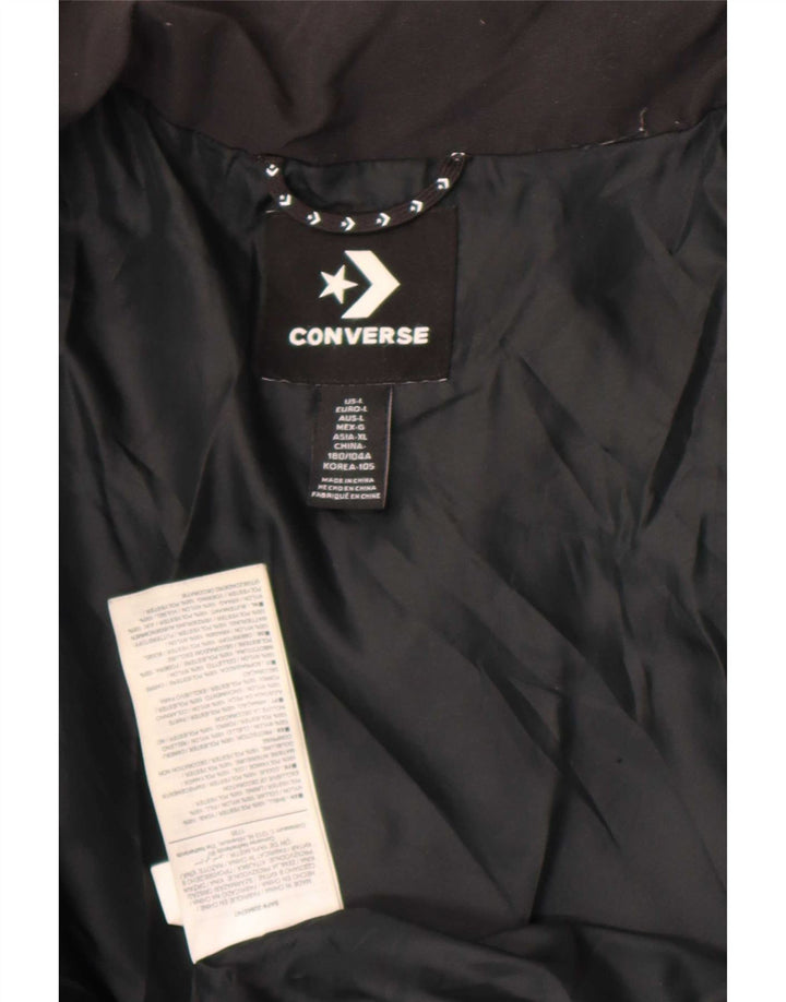 Converse Mens Padded Jacket UK 40 Large Green Colourblock Polyester