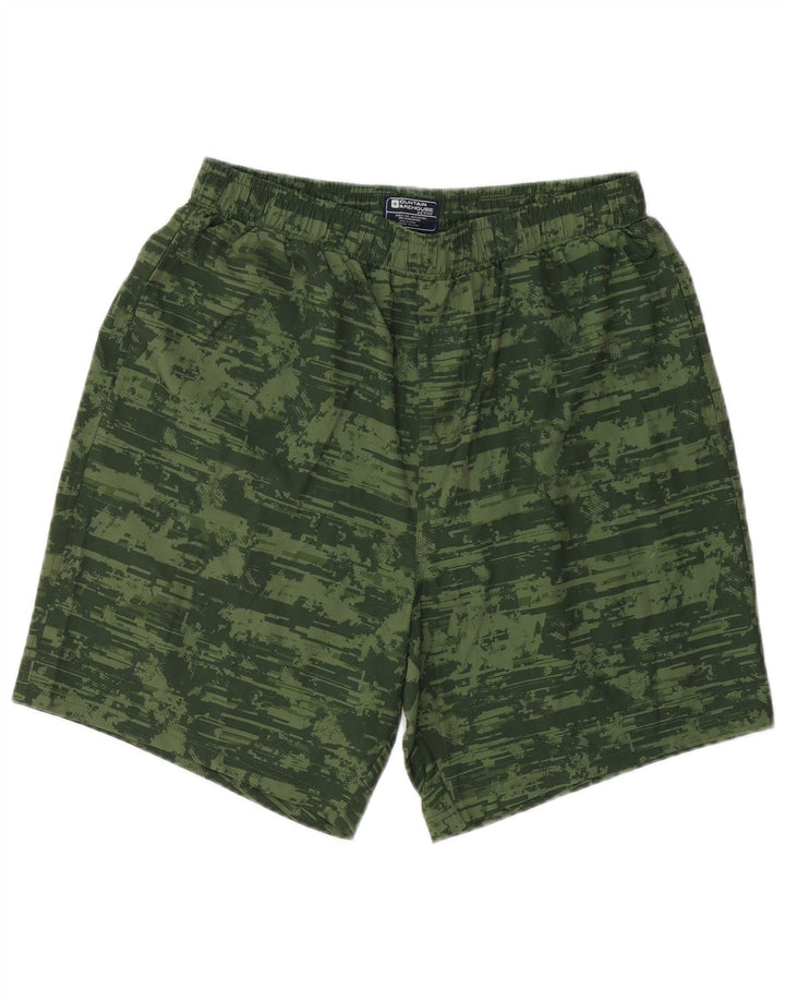 Mountain Warehouse Mens Sport Shorts Medium Green Camouflage Polyester