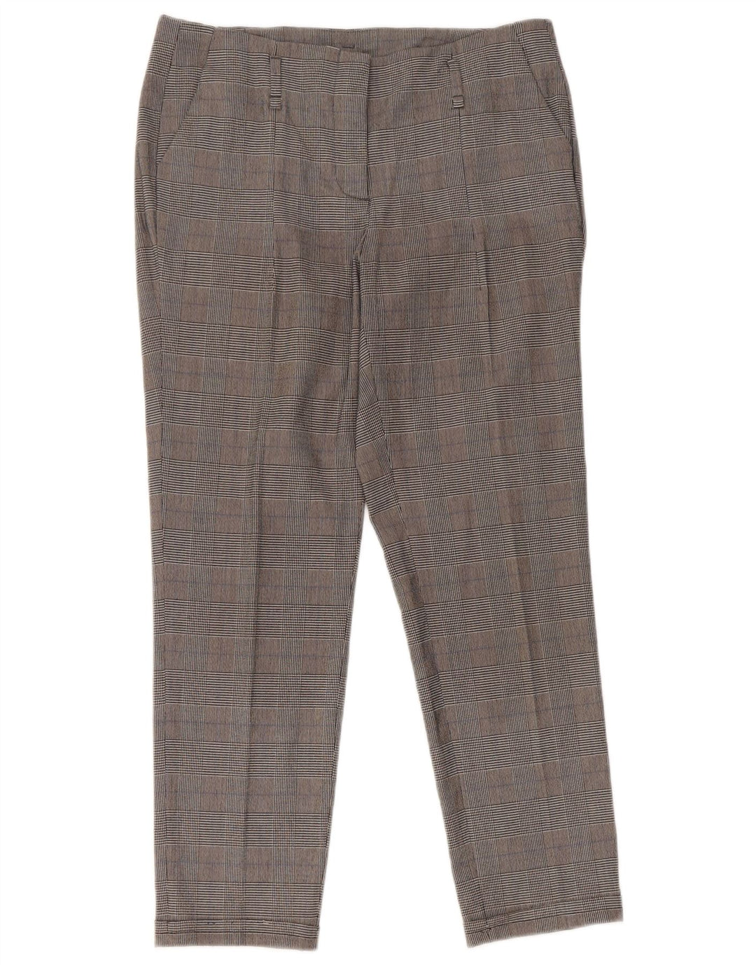 Zara Womens Slim Cropped Trousers Small W26 L25 Grey Houndstooth